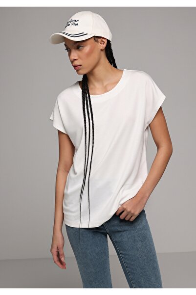 Colin's Стандартна дамска бяла тениска с кръгло деколте и къс ръкав