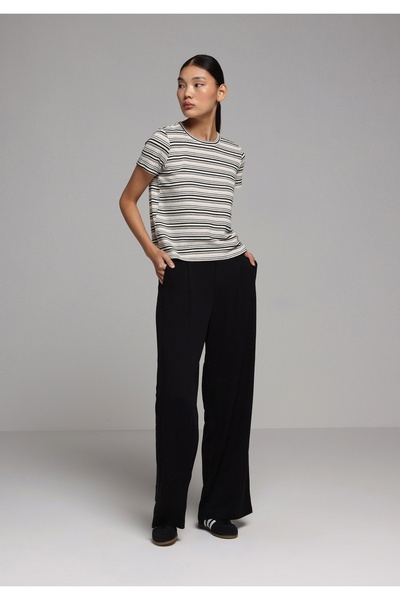 Colin's Straight Fit Low Waist Straight Leg Women's Black Trousers