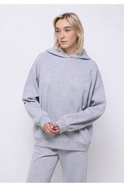 Colin's Оверсайз-крій, капюшон, прямий крій, жіночий сірий світшот