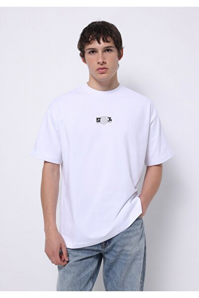 Colin's Comfort Fit Yuvarlak Yaka Düz Erkek Beyaz Kısa Kol Tişört