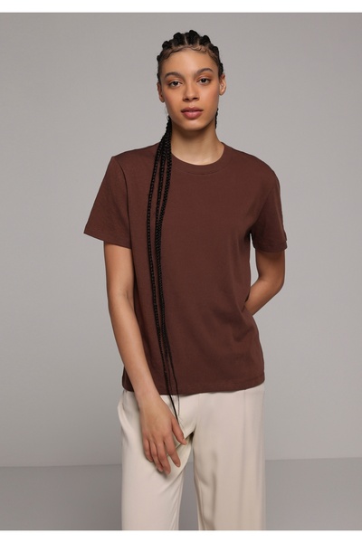 Colin's Регулярний крій, круглий виріз, прямий крій, жіночий, коричневий, кор...