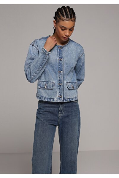 Colin's Regular Fit Buttoned Unlined Women's Mid Indigo D Denim Jacket