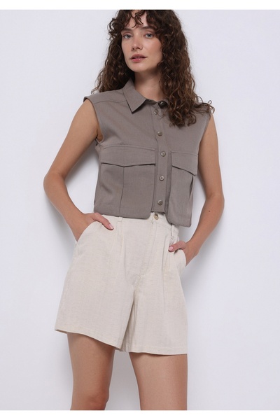 Colin's شورت نسائي بيج بقصة عادية وخصر عالي