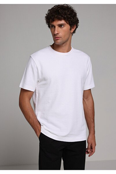Colin's Tricou alb cu mânecă scurtă pentru bărbați, cu gât rotund, confortabil