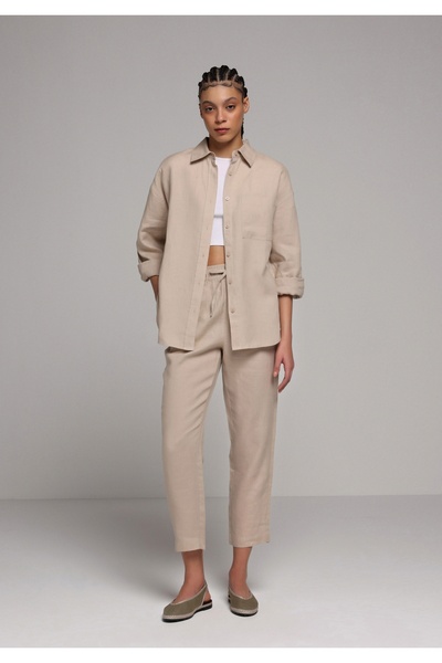 Colin's Regular Fit High Waist Straight Leg Women's Beige Trousers