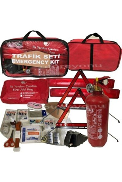 Genel Markalar Trafik Seti Pro Ilk Yardım Tüp Muaneye Uyumlu Kırmızı