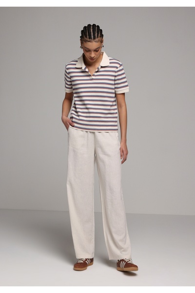 Colin's Regular Fit High Waist Wide Leg Women's Beige Trousers