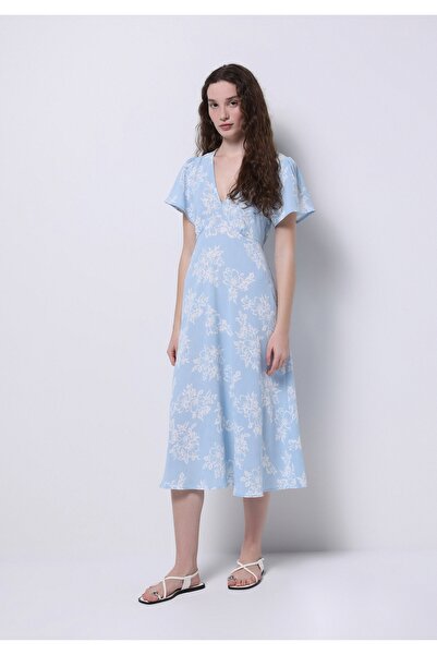 Colin's فستان أزرق نسائي بقصة عادية