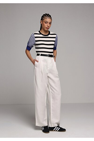 Colin's Regular Fit High Waist Wide Leg Women's White Trousers