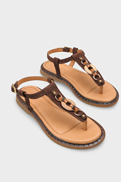 Capone Outfitters Γυναικεία σανδάλια Mallorie από γνήσιο δέρμα με μεταλλική α...