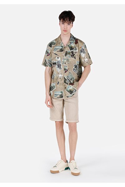 Colin's Шорти чоловічі бежеві, прямий крій, середня талія, на ґудзиках