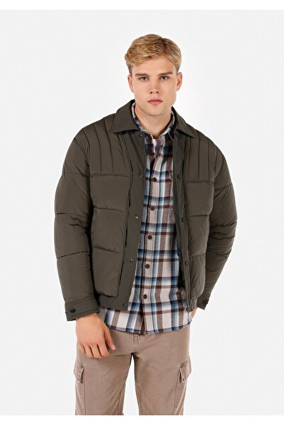 Colin's Ανδρικό πράσινο παλτό με εφαρμοστό κουμπιά