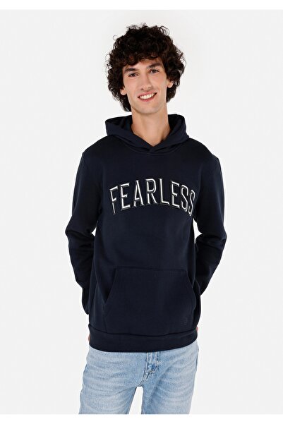 Colin's Regular Fit Yazı Baskılı Erkek Lacivert Sweatshirt