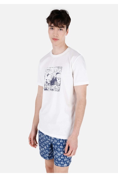 Colin's Мъжка бяла тениска - ръкави