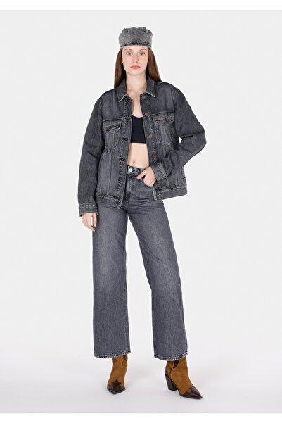 Colin's Regular Fit Yüksel Bel Geniş Paça Kadın Siyah Jean Pantolon