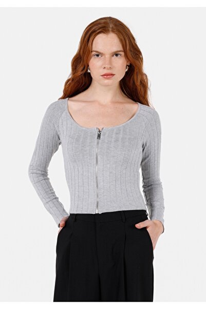 Colin's Gri Kadın Bluz U.kol