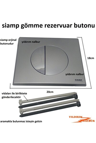 Tema Siamp Gömme Rezervuar Butonu Kare Yuvarlak Düğmeli