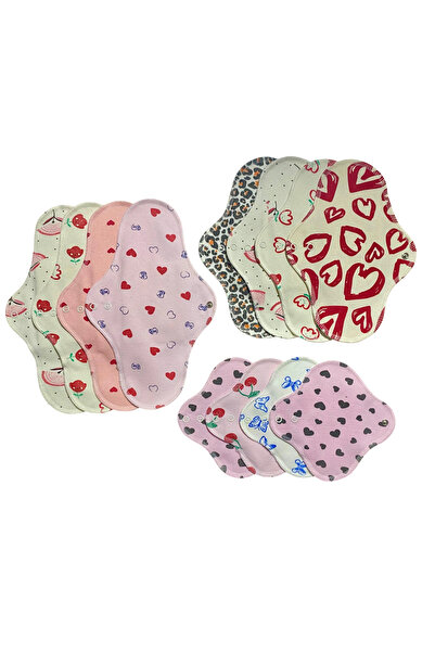 Ponped Yıkanabilir Doğal Kadın Pedi (12'li Karışık Renk )