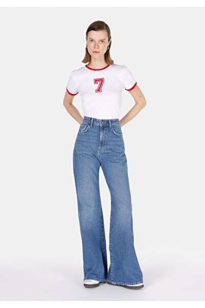 Colin's Дамски дънки с висока талия и широки крачоли, стандартна кройка