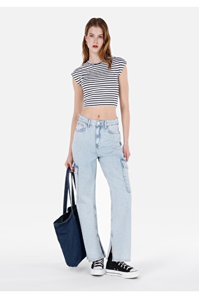 Colin's Pantaloni de damă Cargo Fit talie înaltă Indigo Jean cu picior îngust