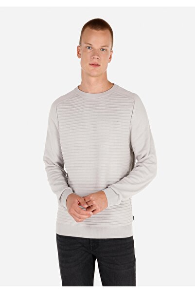 Colin's Regular Fit Round Neck Jacquard Men's Gray Sweater