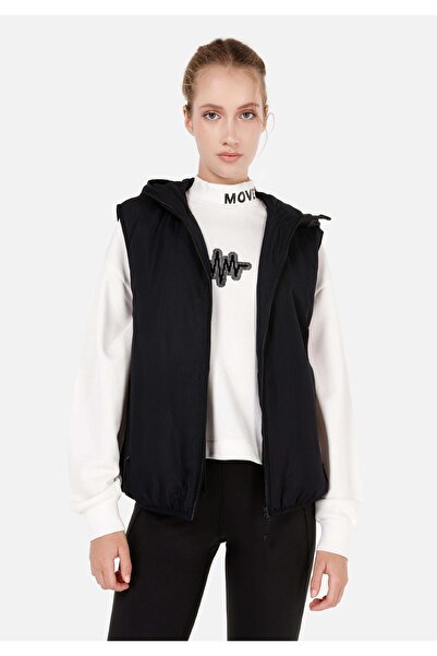 Colin's Regular Fit Kapüşonlu Fermuarlı Kadın Siyah Yelek