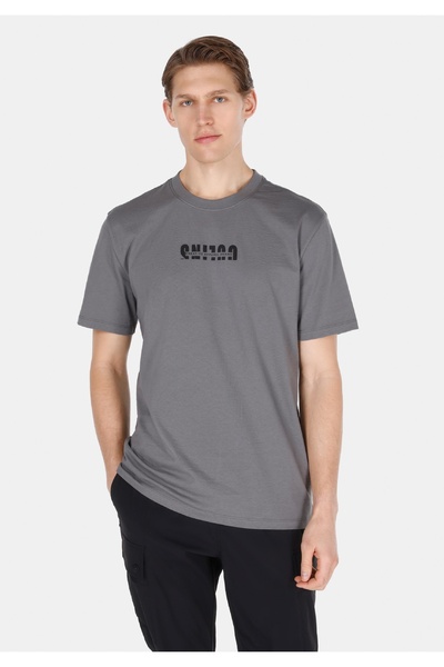 Colin's Tricou cu mânecă scurtă pentru bărbați, cu gât rotund, antracit