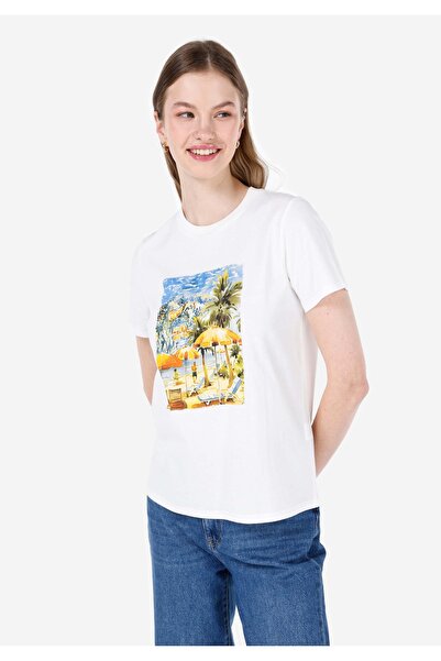 Colin's Γυναικείο κοντομάνικο μπλουζάκι με κανονική εφαρμογή πλεκτό χωρίς τσέ...