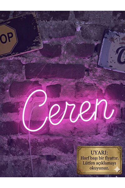 dekoraven Kişiye Özel Tasarım İsim-Yazı Neon Led Işıklı Yazı(Fiyat 1 harf Fiy...