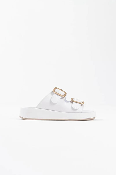 Generic Brand White skin buckle slipper tr17my01b