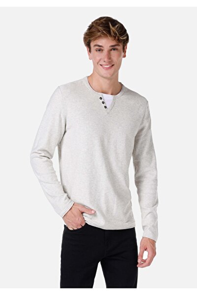 Colin's Regular Fit bumbac lu Pulover gri pentru bărbați cu guler rotund