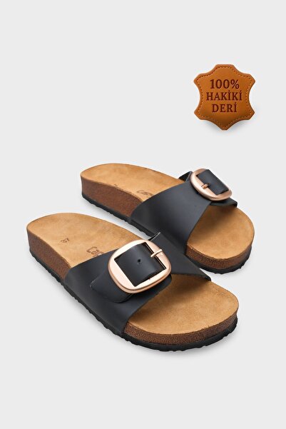 Capone Outfitters Δερμάτινες παντόφλες Lee με μεγάλη ανατομική σόλα από φελλό