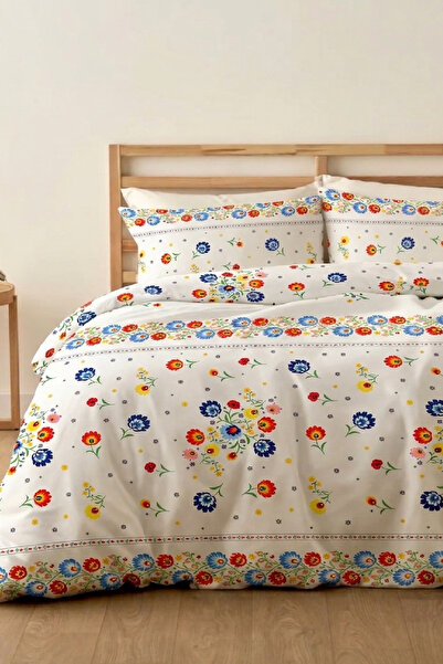 LaLiva Ege Esitisi Double - Elastic Sheet - Cotton Duvet Cover Set