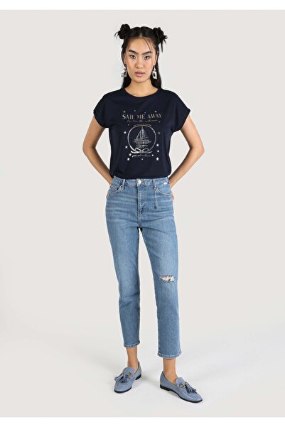 Colin's بنطال جينز نسائي بقصة ضيقة وخصر متوسط ​​قابل للانكماش