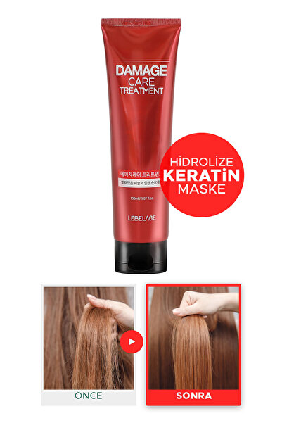 LEBELAGE Yıpranmış Saçlar Için Hidrolize Keratin Yoğun Saç Bakım Maskesi Dama...