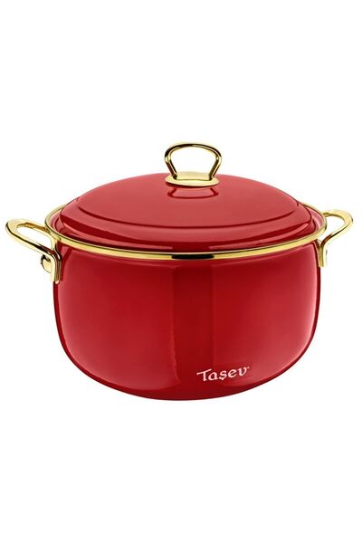 Bambum Sultan 24 cm Enamel Deep Pot - Red