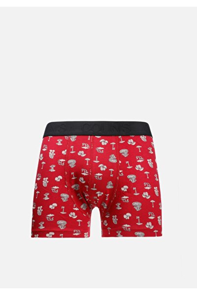 Colin's Modern Fit Baskılı Erkek Kirmizi Boxer