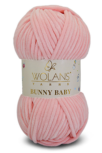 WOLANS 421 Πλεκτό μωρό με μαλακό βελούδινο λαγουδάκι σε χρώμα σομόν - Σχοινί ...