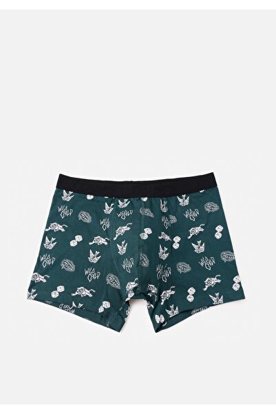Colin's Modern Fit Baskılı Erkek Yeşil Boxer