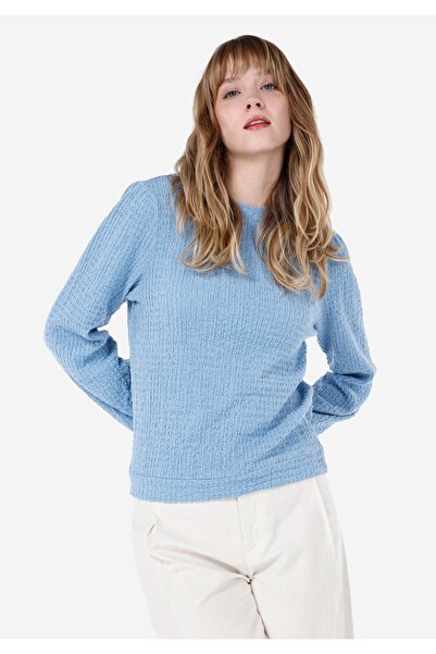 Colin's Дамска тениска с дълъг ръкав и кръгло деколте в синьо, стандартна кро...