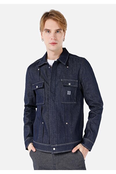 Colin's سترة رجالية باللون الأزرق الداكن بقصة عادية - Cl 1067502