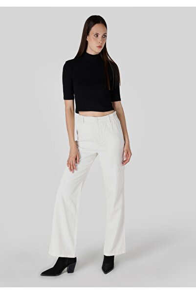 Colin's Regular Fit High Waist Wide Leg Women's White Trousers
