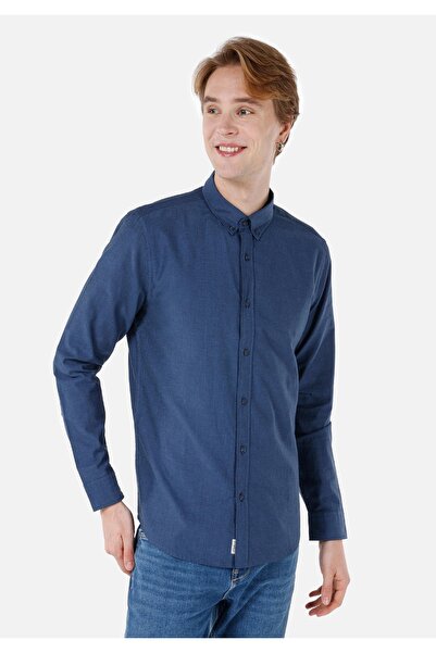 Colin's Cămașă Slim Fit Gât Uni Bărbați Bleumarin Cămașă cu mânecă lungă Cl 1...