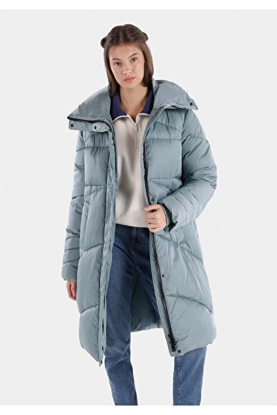 Colin's Palton verde pentru femei, cu căptușeală cu fermoar, cu guler vertica...