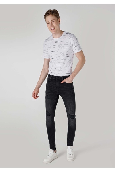 Colin's Мъжки черни дънки Slim Fit с ниска талия
