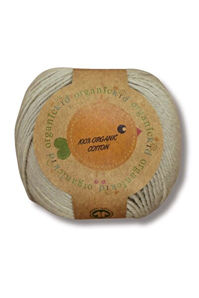 OrganicKid Organik Pamuk Amigurumi Punch 50 gr El Örgü İpi 515 Bej Gri (Dove)