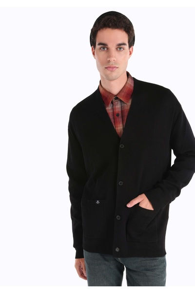 Colin's Comfort Fit Men's Buttoned Black Cardigan