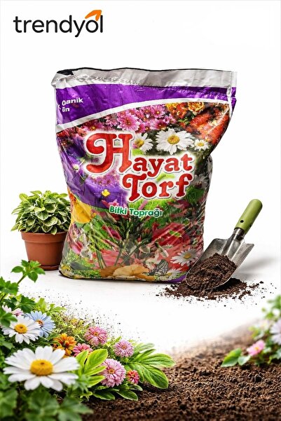 Hayat TORF 10LT Organik Bitki Çiçek Toprağı Kullanıma Hazır İç Ve Dış Mekan B...