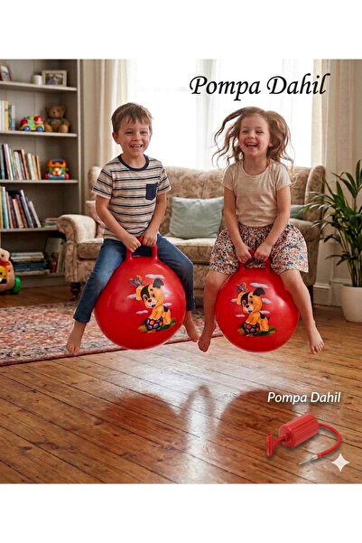 SPORTSFİT ZIP ZIP PLATES ÇOCUK ZIPLAMA TOPU KULPLU ( POMPA DAHİL )