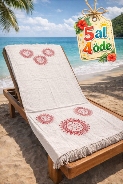 vita Πεστεμάλ Μουσελίνας με στάμπα, 100% βαμβακερό, βιολογικό, πετσέτα παραλί...